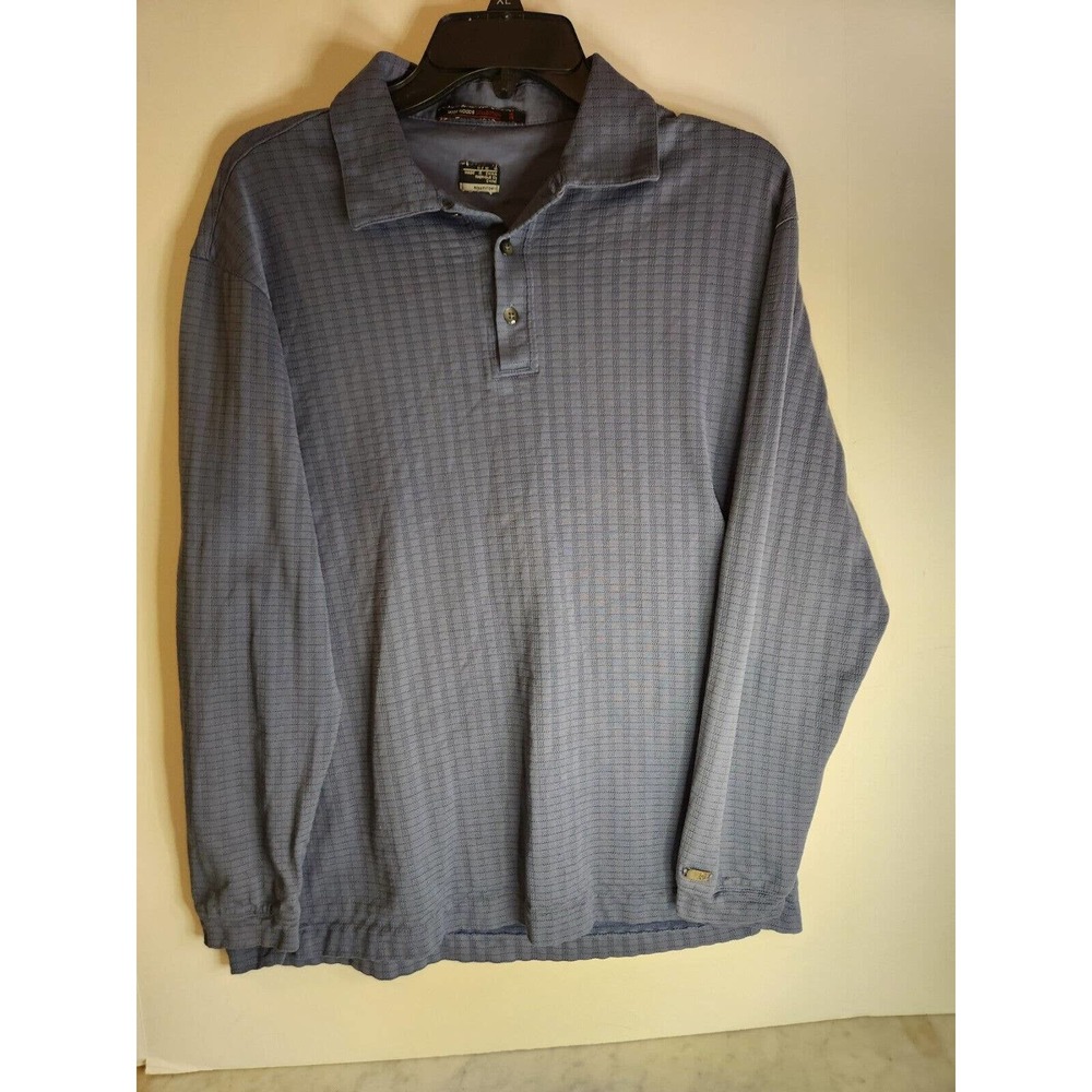 Tiger Woods Collection Golf Polo Shirt Mens Size XL Black Gray Long Sleeve